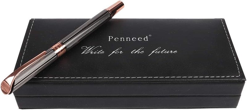 Penneed Rollerball Pen Gift Set for Men Women Executive Home Office Use, with Gift box Refillable 0.7mm Black Ink G5(Dark Gray) - Image 5